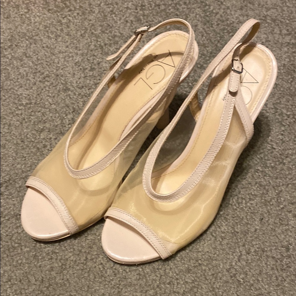 AGL Women's Beige Slingback Heels